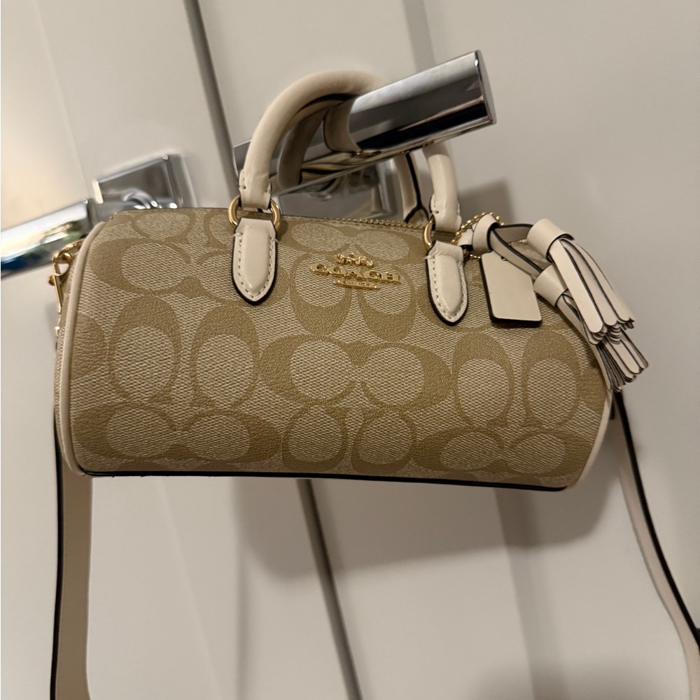 Coach Beige Signature Canvas Satchel